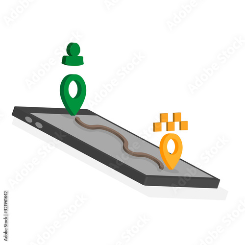  illustration of online taxi service.
