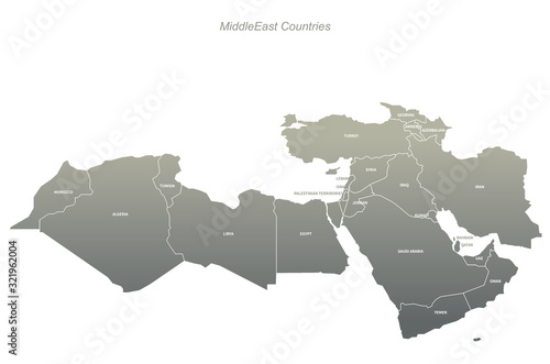middle east countries map. ...