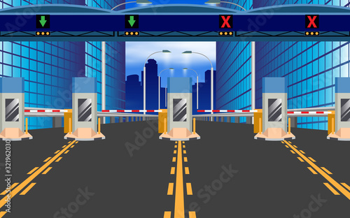 Expressway tollgate in the city	