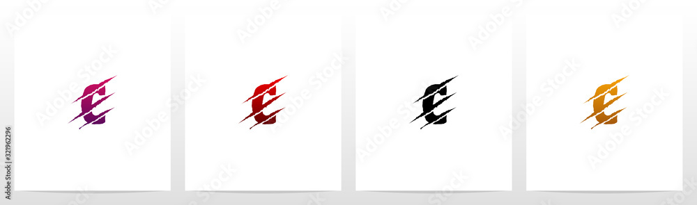 Claw Marks On Letter Logo Design C Claw Marks On Letter Logo Design C