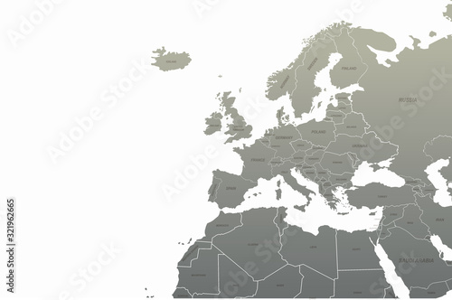 europe map. europe countries map. graphic vector of eu map.. 