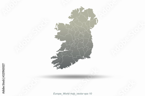ireland map. europe map. eu...