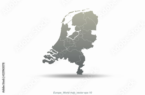netherland map. europe map. europe countries map. graphic vector of eu map.. 