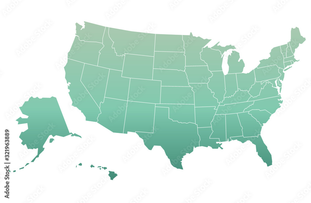 united states of america map, usa map, us. graphic vector of america map.