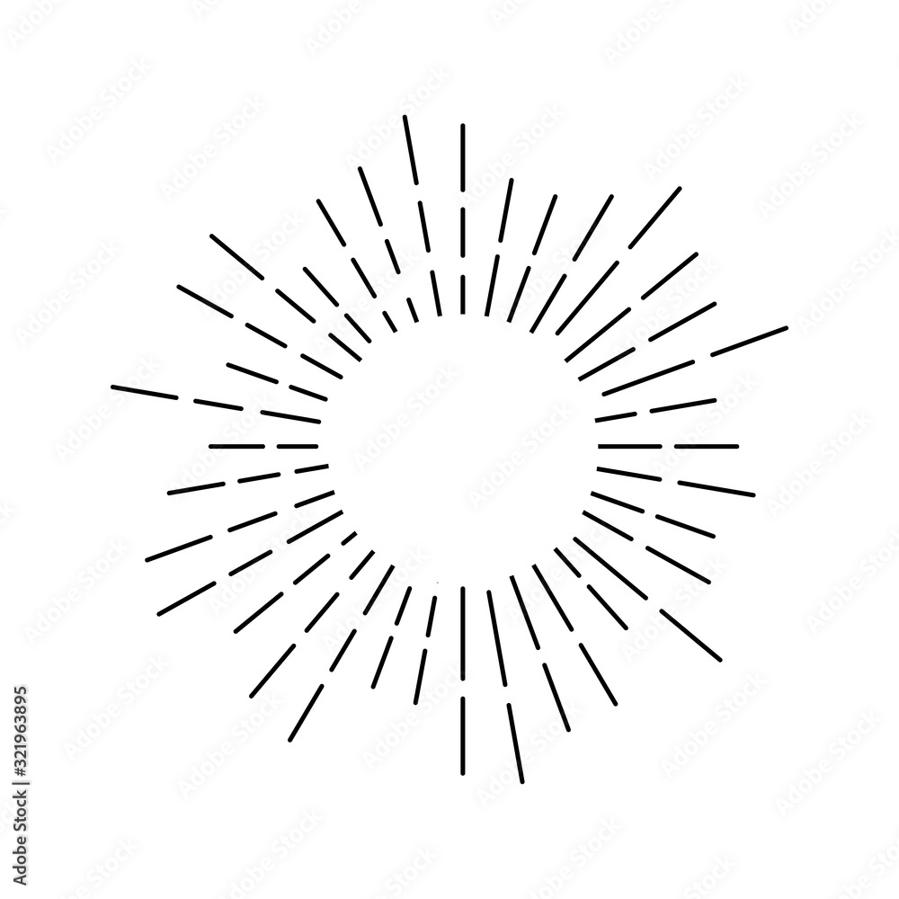 sunburst circle white background isolated stock vector