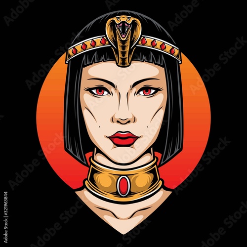 cleopatra head vector and illustration