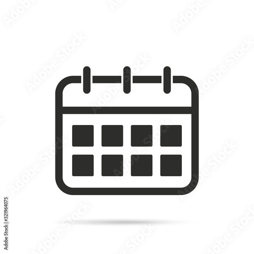 calendar icon isolated white background stock vector