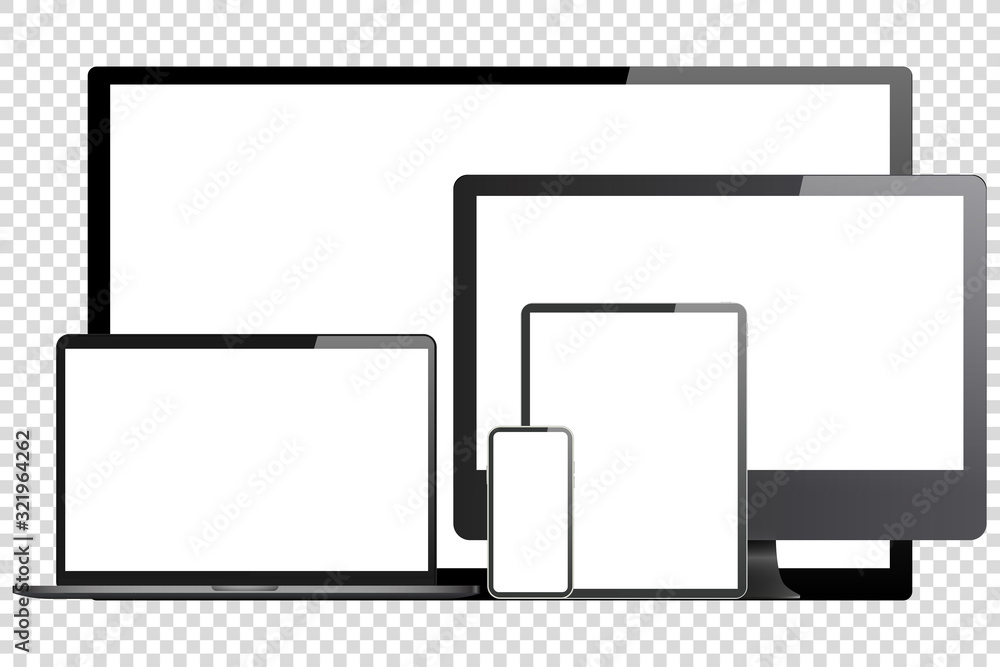 Computer tv laptop mobile set vector illustration Computer tv laptop mobile set vector illustration