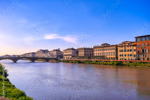 A view along the Arno River in Florence, Italy. © Jbyard