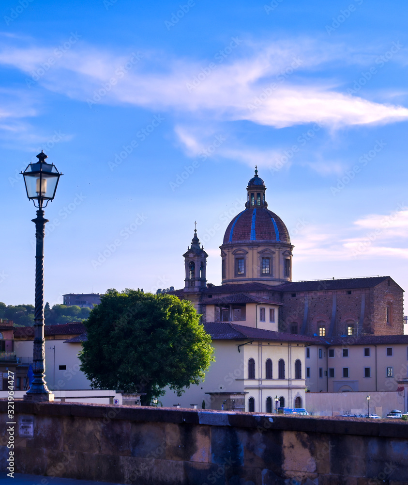 Cathedral along the Arno River in Florence, Italy.
