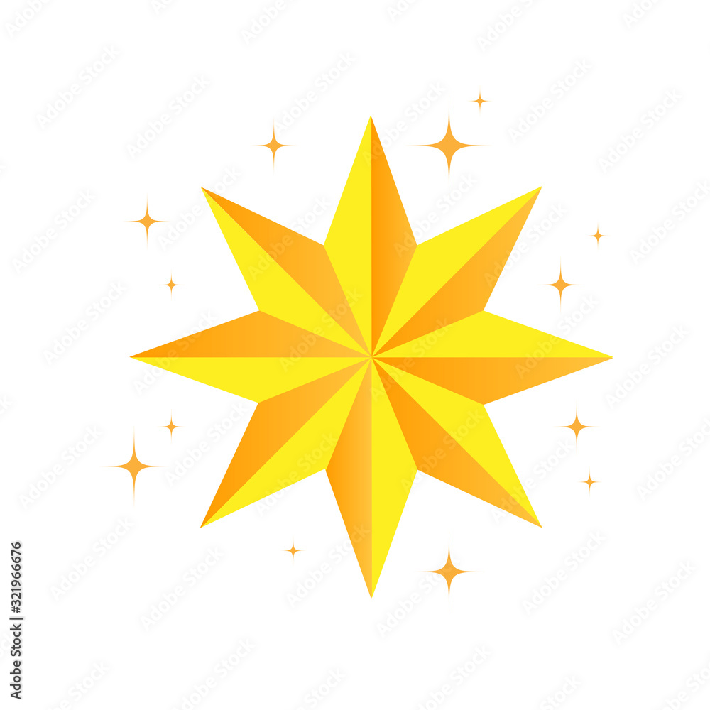 Fototapeta premium Stars decorated with glittering Christmas trees on red and white backgrounds. Vector illustration.