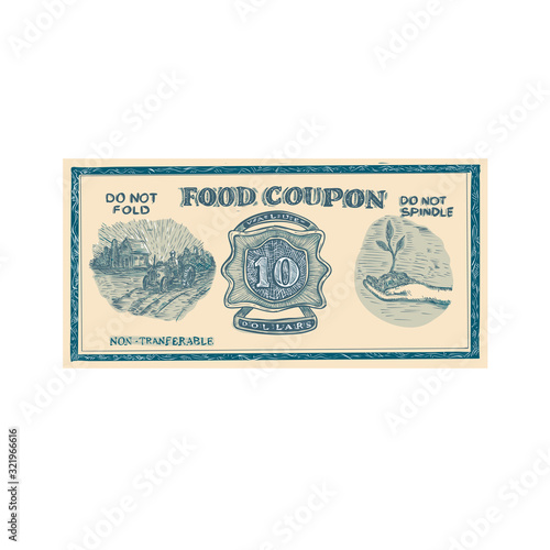 Vintage American Food Coupon Drawing