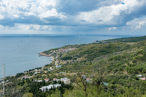 Beautiful rocky shore of the Black Sea in Crimea, Russia. © kurtov