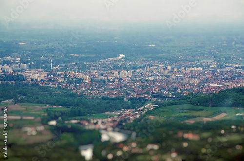 Panoramic view of Cacak city in Serbia from Ovcar mountain peak © qunamax