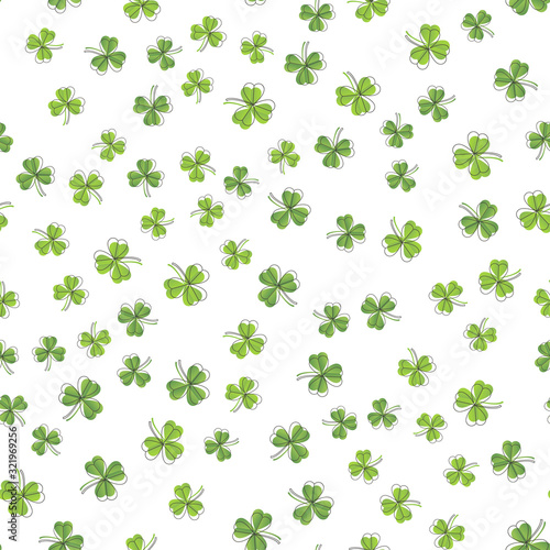 Seamless pattern with shamrock for Saint Patrick's day. Vector