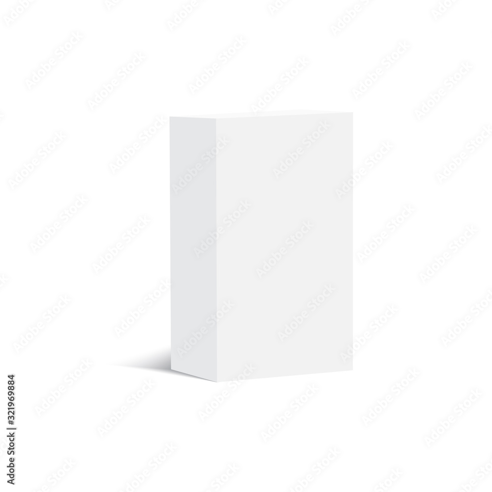 Blank vertical paper box template with soft shadow. Vector Blank vertical paper box template with soft shadow. Vector