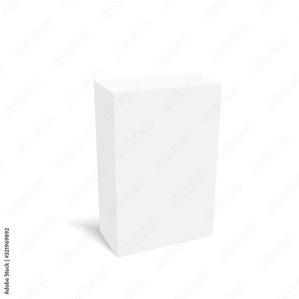 Blank vertical paper box template with soft shadow. Vector Blank vertical paper box template with soft shadow. Vector