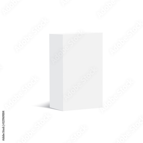 Blank vertical paper box template with soft shadow. Vector © Rafael