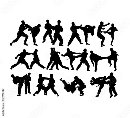 Karate Silhouettes, art vector design