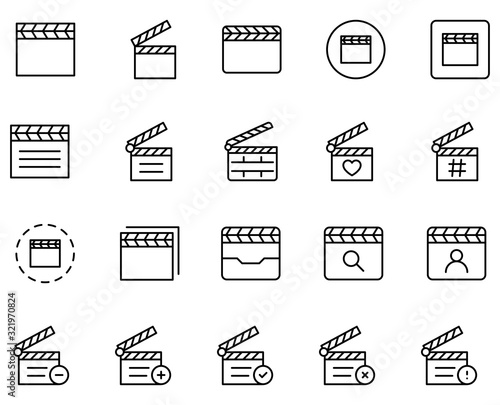 Clapperboard line icon