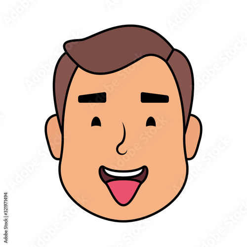 young man head avatar character icon