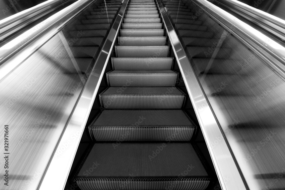 A panoramic angle of escalator A panoramic angle of escalator