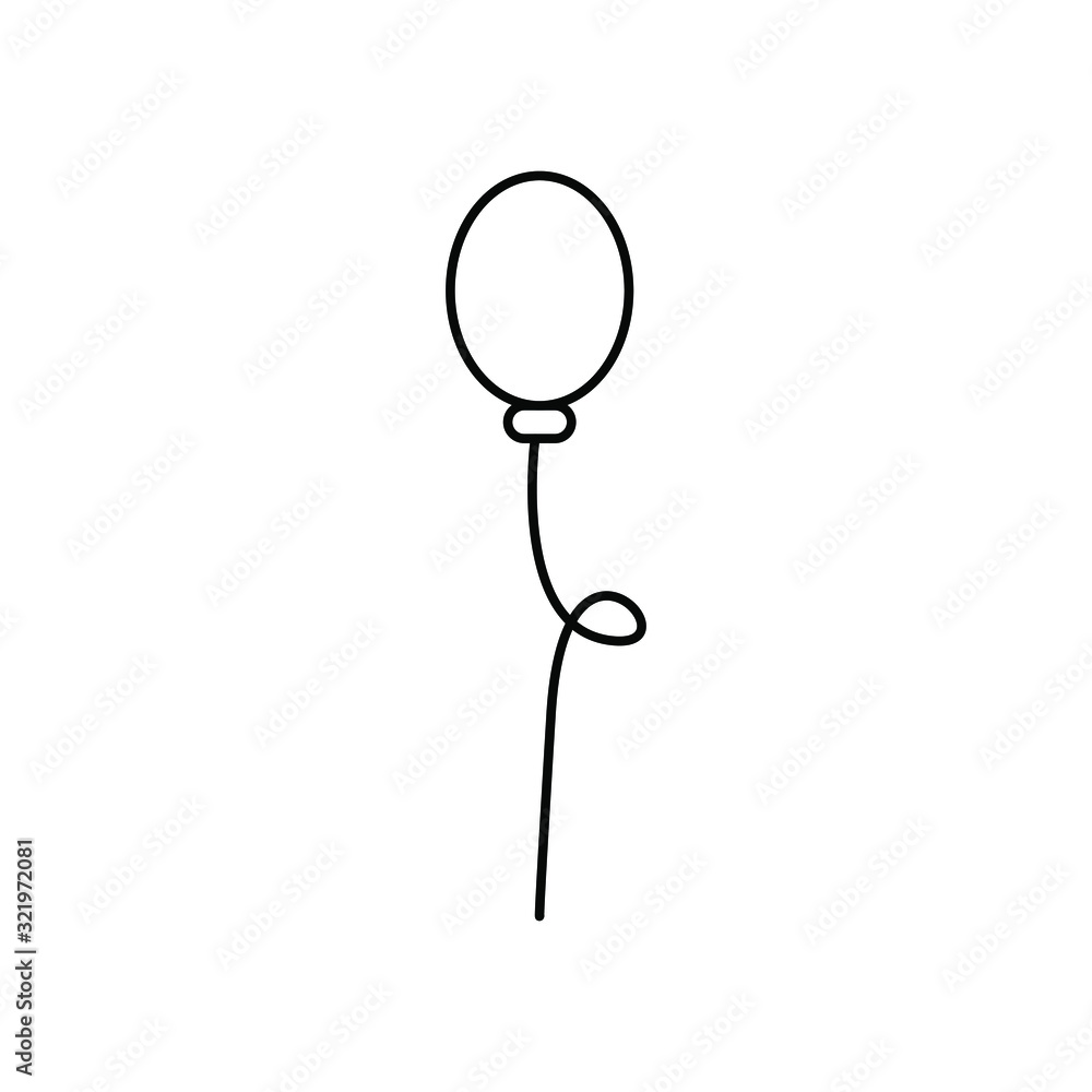 Balloon icon isolated on white background vector illustration. Balloon icon isolated on white background vector illustration.