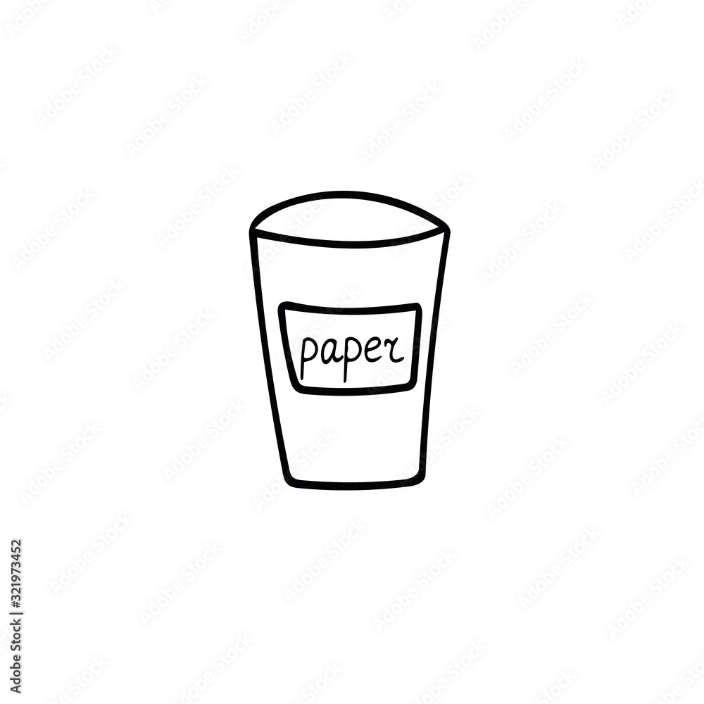 waste sorting, trash bin hand drawn in doodle style. containers for paper waste sorting, trash bin hand drawn in doodle style. containers for paper