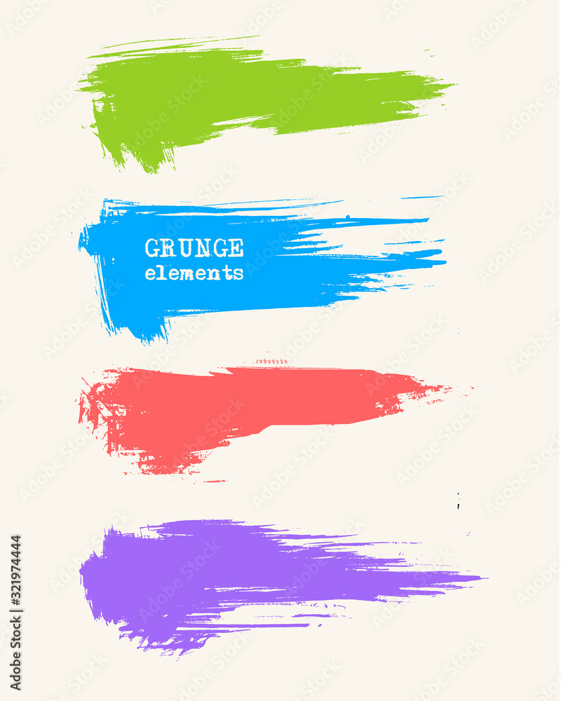 Vector set of grunge brush strokes. Grige abstract design elements. Vector set of grunge brush strokes. Grige abstract design elements.