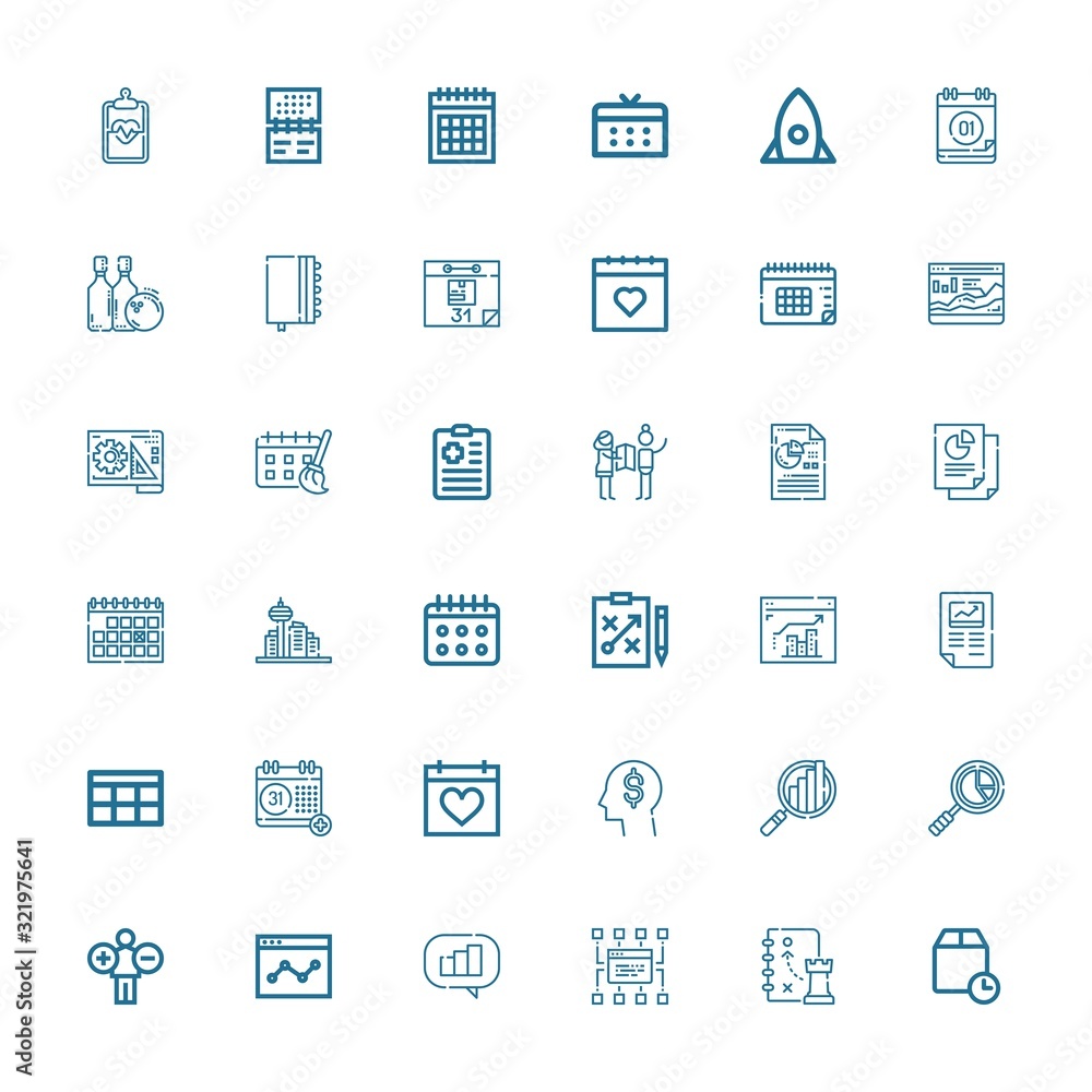 Editable 36 plan icons for web and mobile