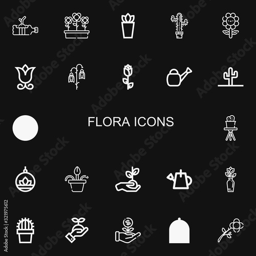 Editable 22 flora icons for web and mobile