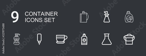 Editable 9 container icons for web and mobile