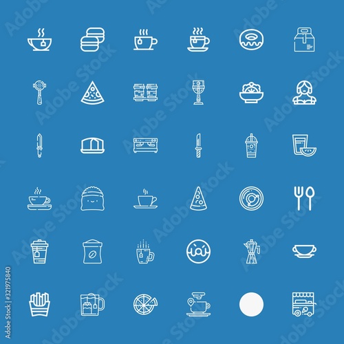 Editable 36 cafe icons for web and mobile