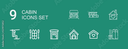 Editable 9 cabin icons for web and mobile