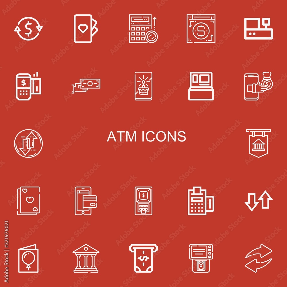 Editable 22 atm icons for web and mobile
