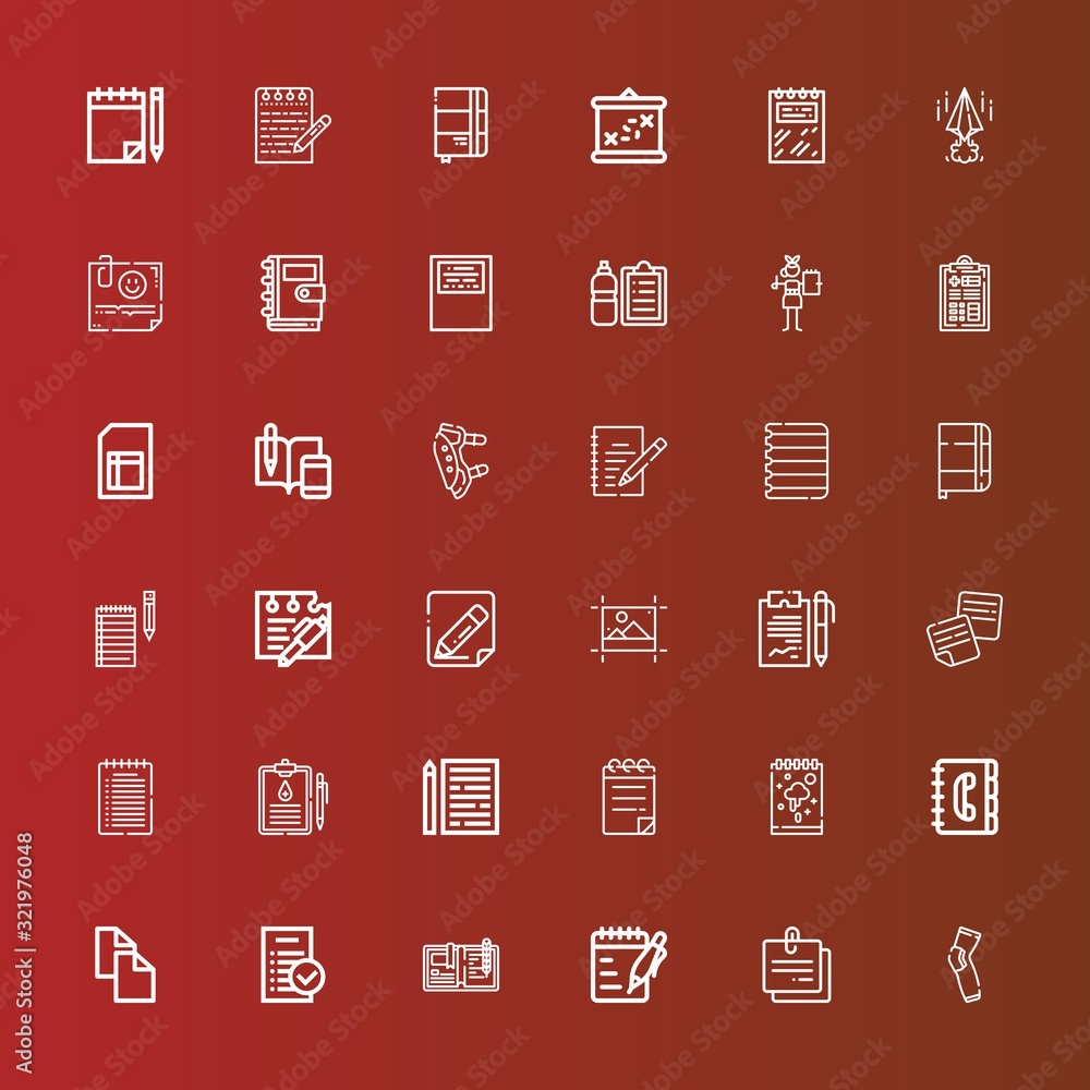 Editable 36 notepad icons for web and mobile Editable 36 notepad icons for web and mobile