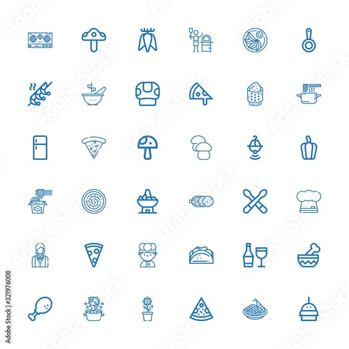 Editable 36 cuisine icons for web and mobile