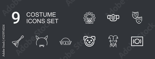 Editable 9 costume icons for web and mobile