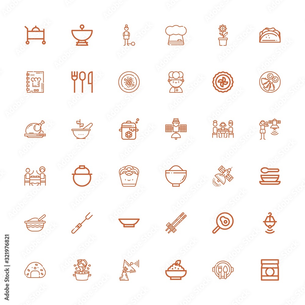 Editable 36 dish icons for web and mobile Editable 36 dish icons for web and mobile