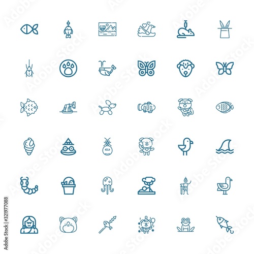 Editable 36 wildlife icons for web and mobile