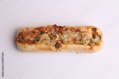 hot dog with cheese and pepper