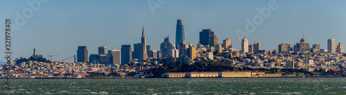 San Francisco  Ca. skyline and cityscape seen from across the water in Sausalito