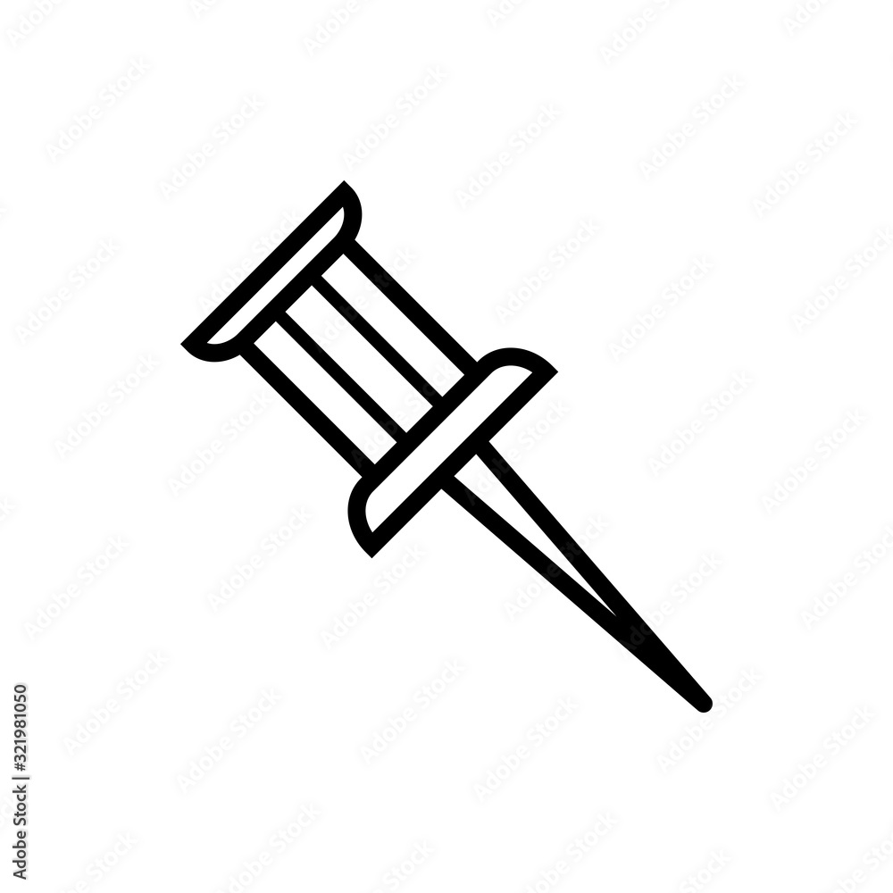 push pin stationery icon vector design template push pin stationery icon vector design template