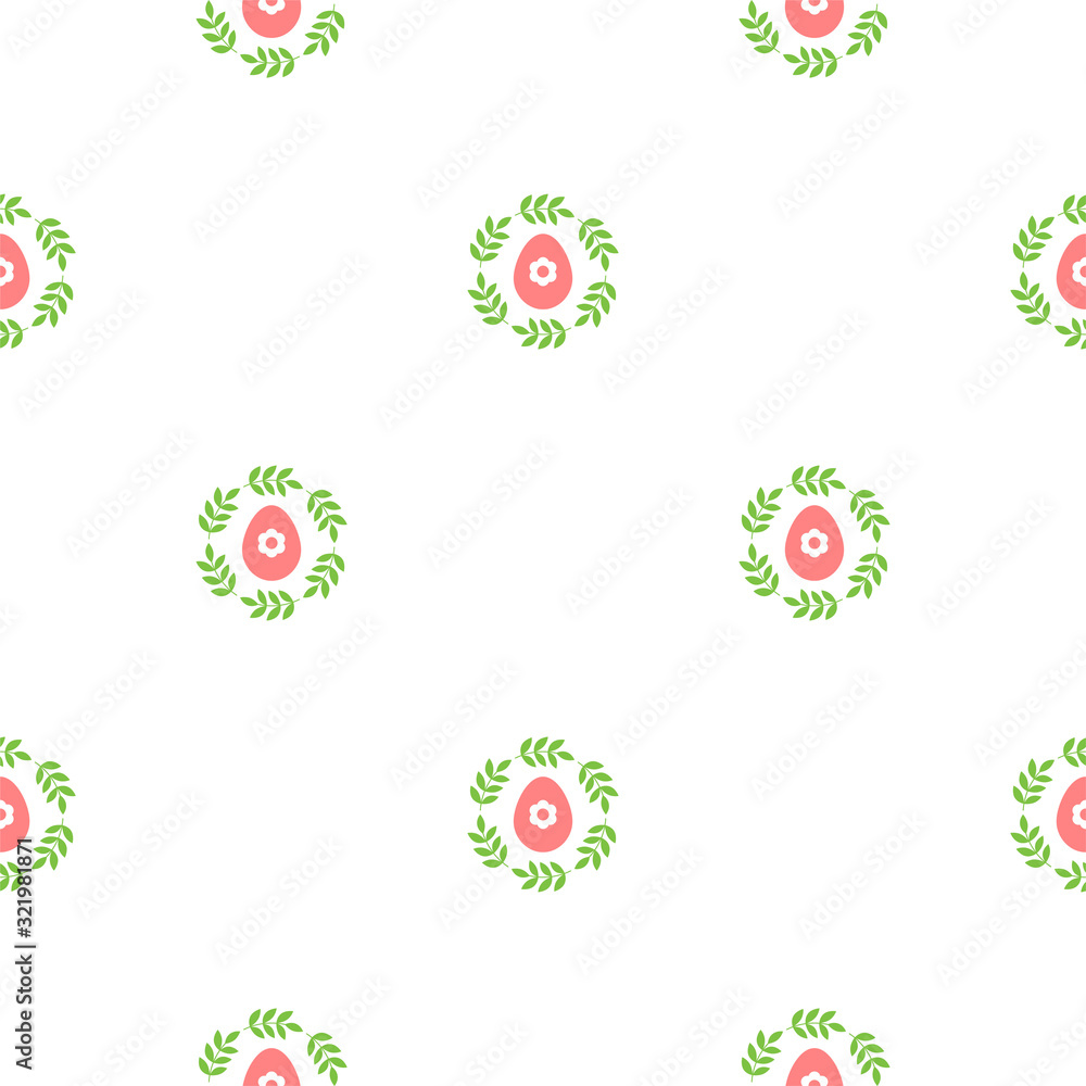 Cute easter pattern. Seamless pattern of eggs decorated with floral elements. Illustration in flat style. Vector 8 EPS. Cute easter pattern. Seamless pattern of eggs decorated with floral elements. Illustration in flat style. Vector 8 EPS.