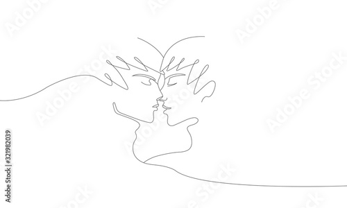 Kiss of two gay men