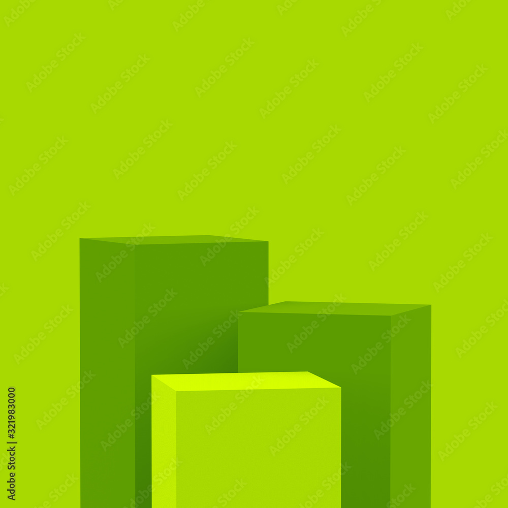 3d green cubes square podium minimal studio background. Abstract 3d geometric shape object illustration render. Display for food natural product. 3d green cubes square podium minimal studio background. Abstract 3d geometric shape object illustration render. Display for food natural product.