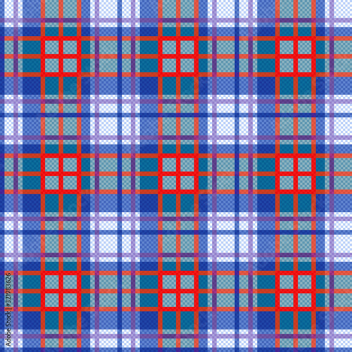 Checkered tartan fabric seamless pattern