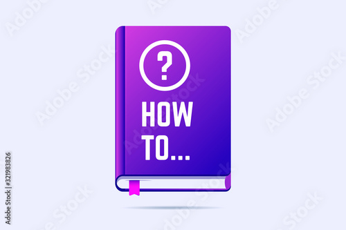 How to book with question sign. Vector illustration for user guide, manuals or help.