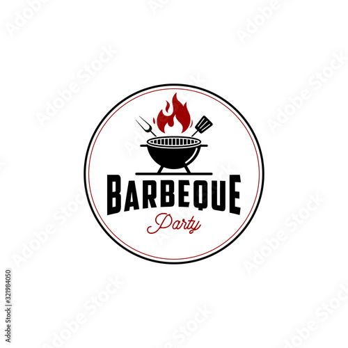 Barbecue grill logo on white background,designs vektor