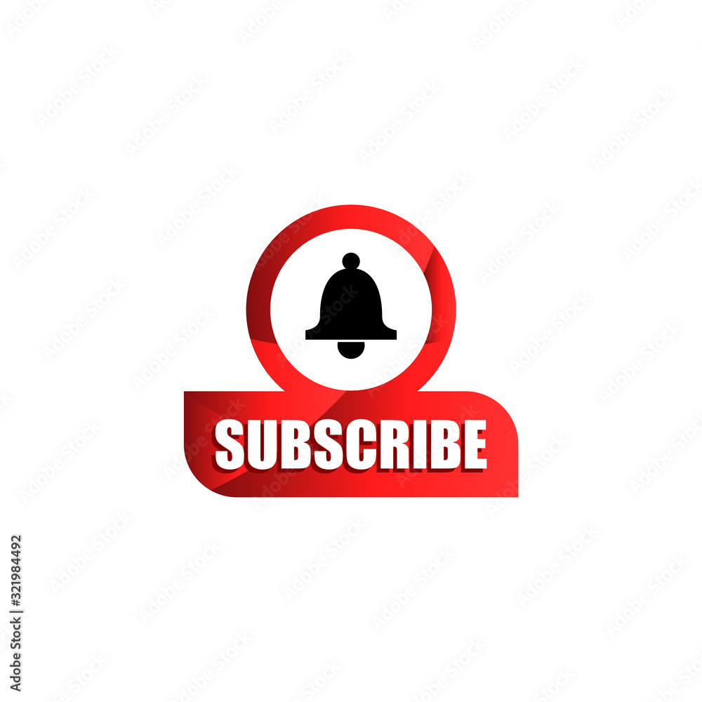vector graphic of subscribe red button with bell sign. perfect for video or social media banner or button template. vector graphic of subscribe red button with bell sign. perfect for video or social media banner or button template.